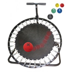 Adjustable Ball Rebounder - Set with Circular Rebounder, Vertical Metal Rack, 5-balls (1 each: 2,4,7,11,15 lb)