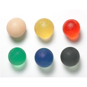 CanDo Gel Squeeze Ball Standard Circular - 6-Piece Set (tan, yellow, red, green, blue, black)